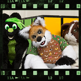 Eurofurence 2016 fursuit photoshoot. Preview picture of Cookie, Fero, Naxus