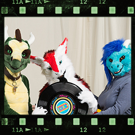 Eurofurence 2016 fursuit photoshoot. Preview picture of Akahito, Kronos, Larissa