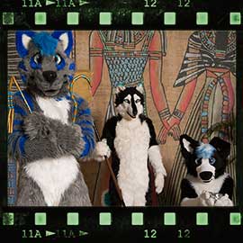 Eurofurence 2017 fursuit photoshoot. Preview picture of Bolt, Fex, Noroth