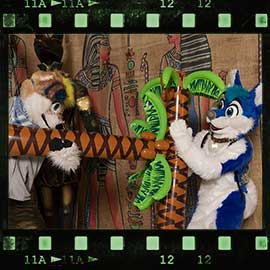Eurofurence 2017 fursuit photoshoot. Preview picture of Atari, Jayco, Knuffie, …