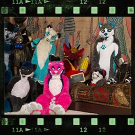 Eurofurence 2017 fursuit photoshoot. Preview picture of amatsu, Hyro, Murrpy, …