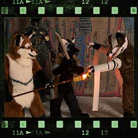 Eurofurence 2017 fursuit photoshoot. Preview picture of Kit Rävson, ShyWolf, Umbra Crossfox