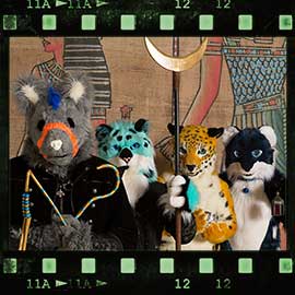 Eurofurence 2017 fursuit photoshoot. Preview picture of Blue the Snep, Crystal Irbis, Lupes, …