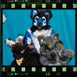 Eurofurence 2018 fursuit photoshoot. Preview picture of CeCilion, Keanu, Taka