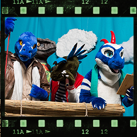 Eurofurence 2018 fursuit photoshoot. Preview picture of Blue Raptor, Sigma, Yoshakos, …