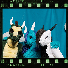 Eurofurence 2018 fursuit photoshoot. Preview picture of Akahito, Larissa, Shiryu