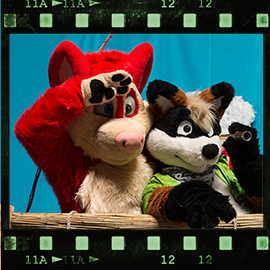 Eurofurence 2018 fursuit photoshoot. Preview picture of Flint, Shez