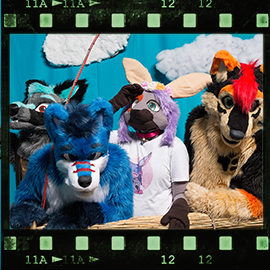 Eurofurence 2018 fursuit photoshoot. Preview picture of Bluesky, Katyro, Reko, …