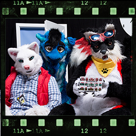 Eurofurence 2019 fursuit photoshoot. Preview picture of Cody FurDragon, RedFoxy Darrest, Shane
