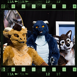 Eurofurence 2019 fursuit photoshoot. Preview picture of Bloo, Paktani, Whip