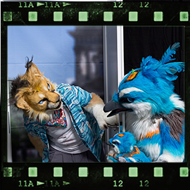 Eurofurence 2019 fursuit photoshoot. Preview picture of Click, Jellesin (J.C.)