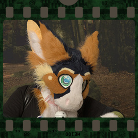 Eurofurence 2023 fursuit photoshoot. Preview picture of Scribbles