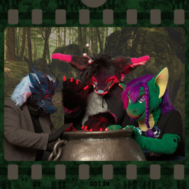 Eurofurence 2023 fursuit photoshoot. Preview picture of Entity, Gezzyd, Lilith