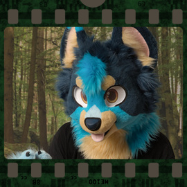 Eurofurence 2023 fursuit photoshoot. Preview picture of Blu