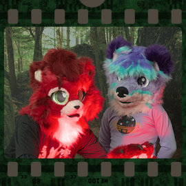 Eurofurence 2023 fursuit photoshoot. Preview picture of Lucy Foxx, Nate